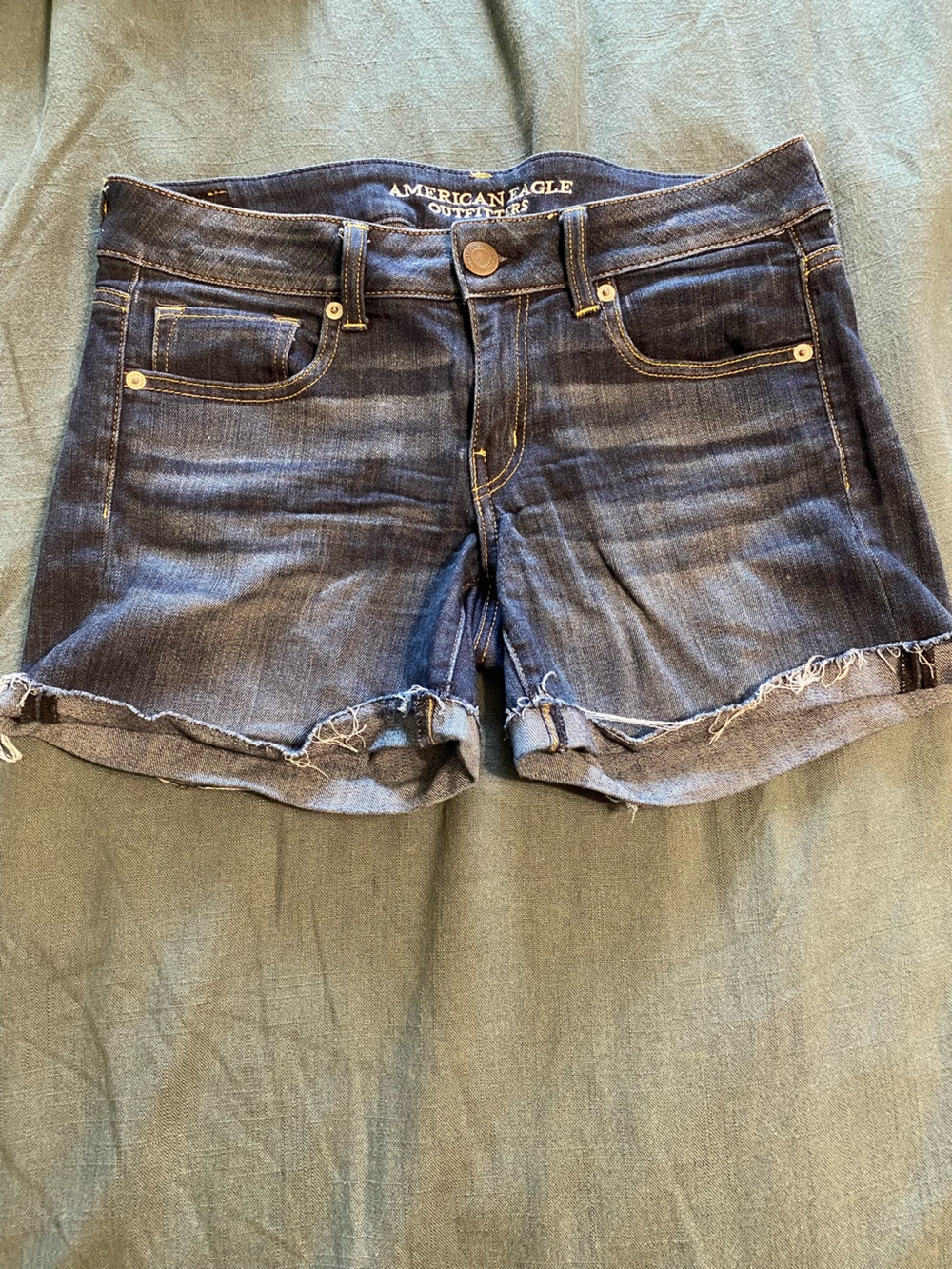 American Eagle Outfitters Dark Blue Cutoff Denim Shorts